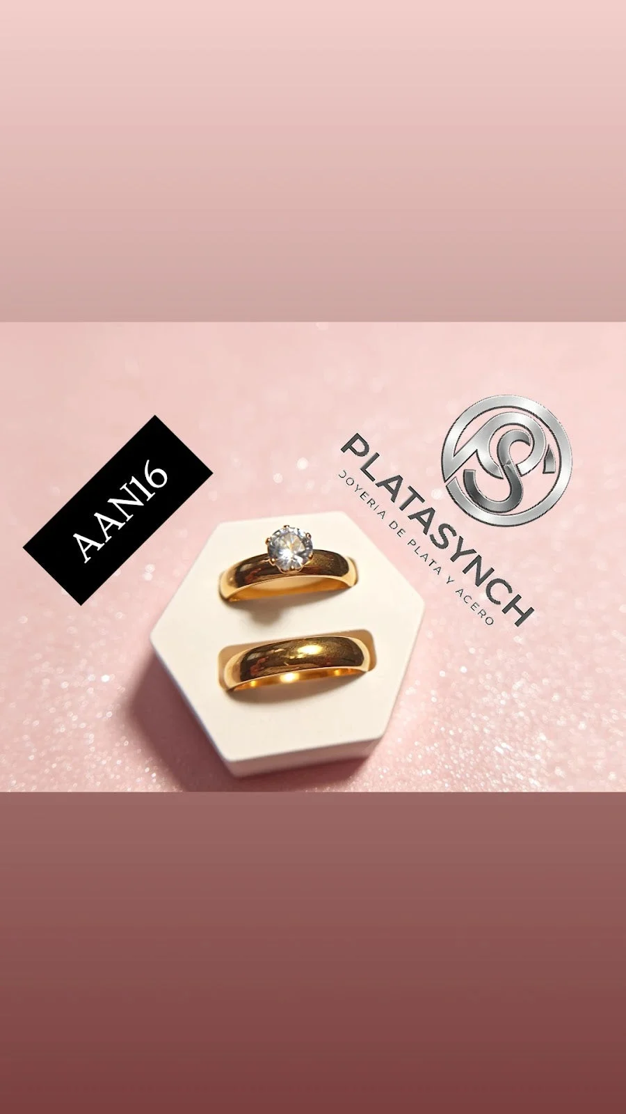 AAN16 - Acero dorado - anillo duo