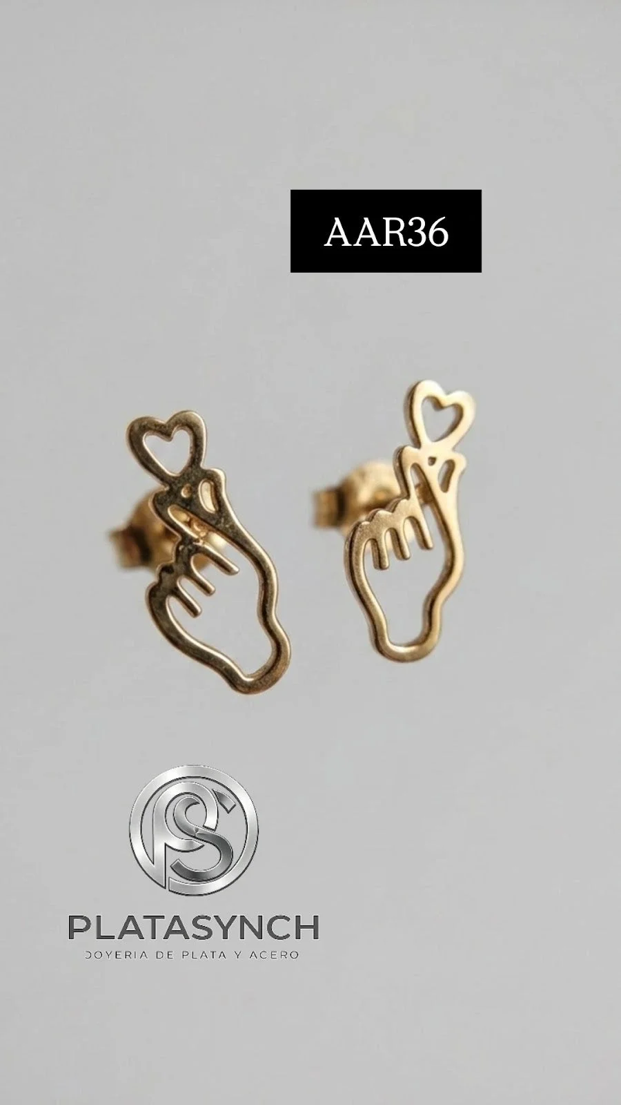 AAR36 - Aretes acero dorado Klove