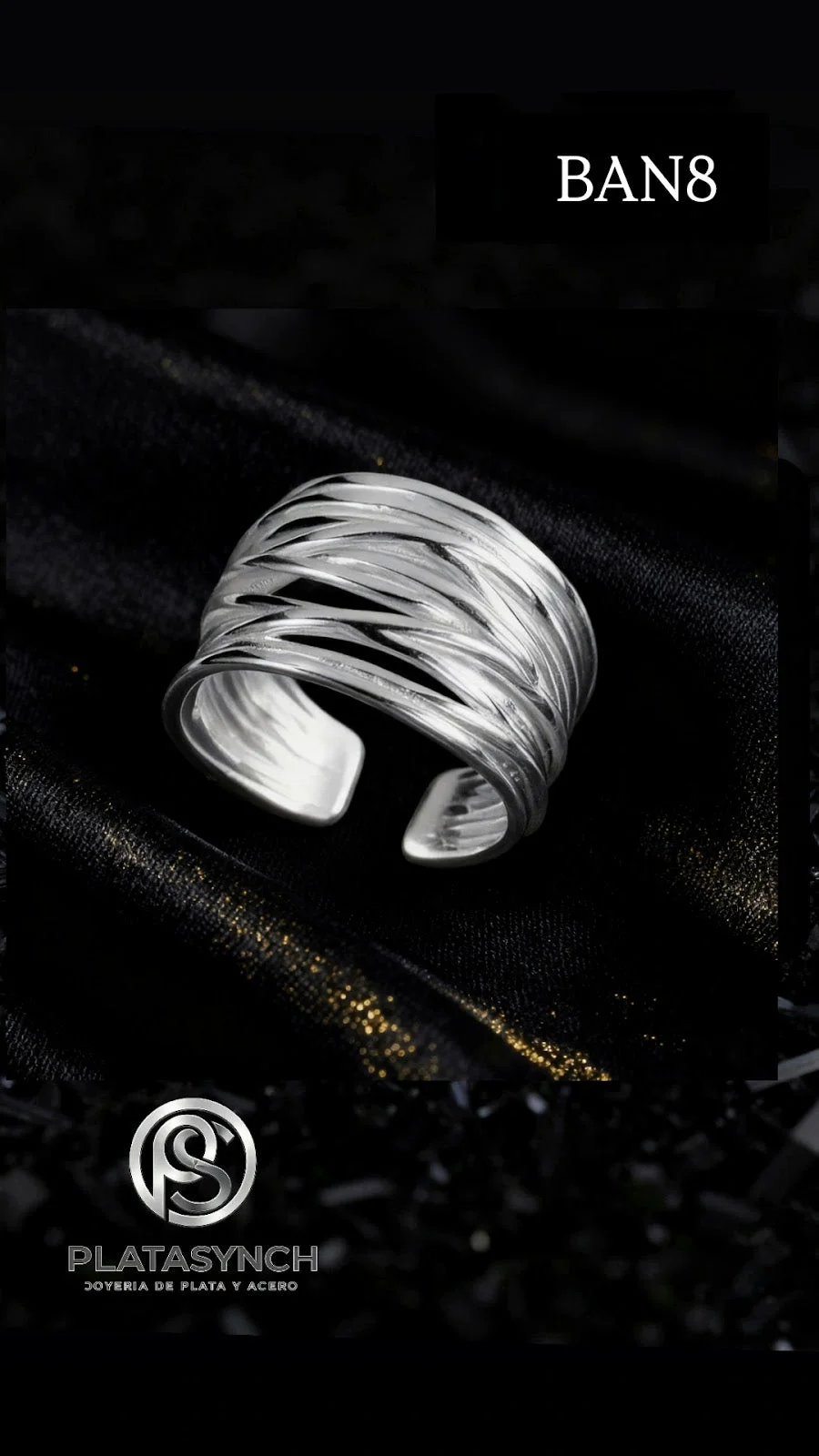 BAN8 - Anillo Brass minimalista con lineas