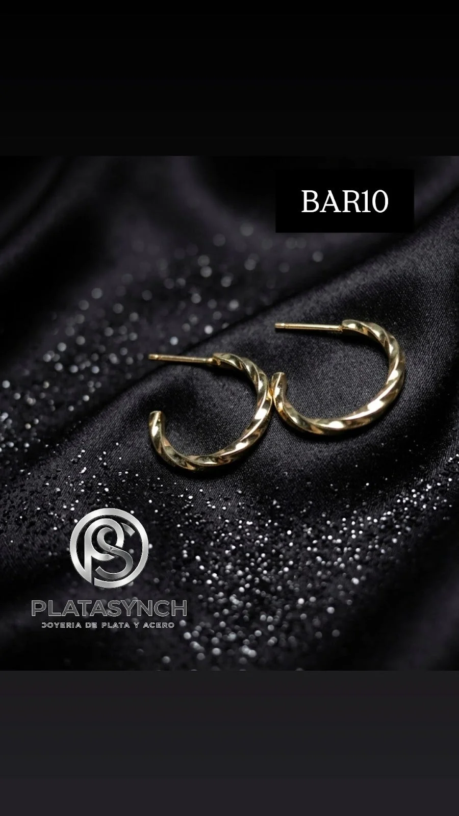 BAR10 - Aretes Brass dorado de palito delgados torcidos