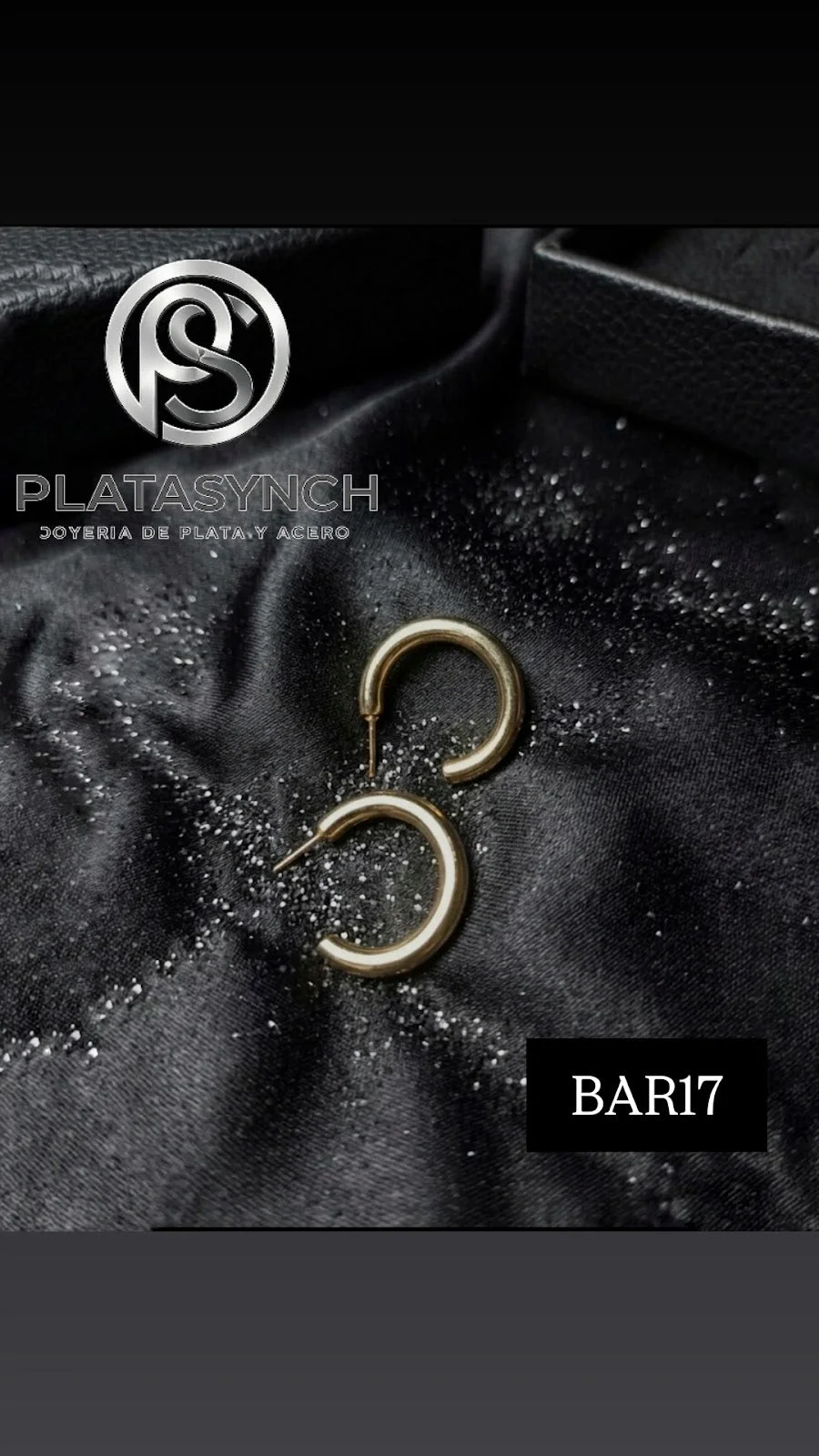 BAR17 - Aretes Brass dorado de palito argolla lisa