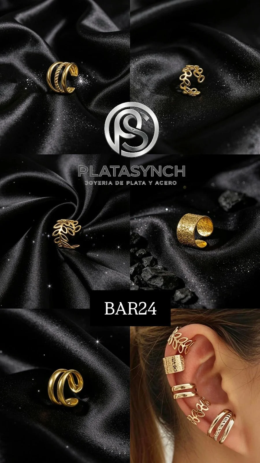 BAR24 - Air clips Brass dorado