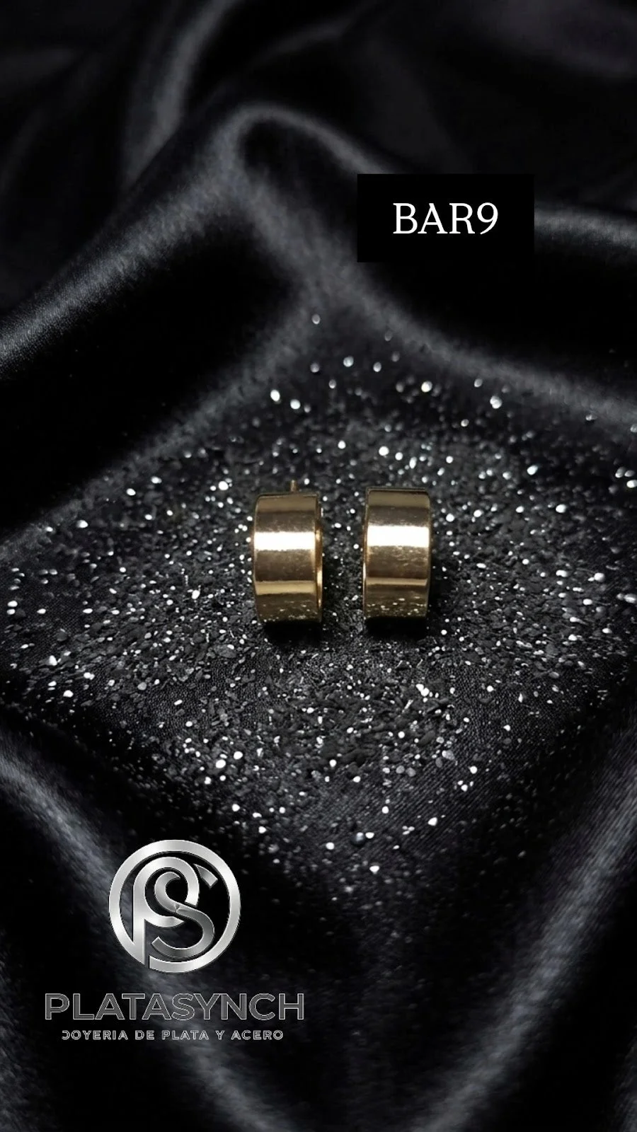 BAR9 - Aretes Brass dorado de palito cuadrado
