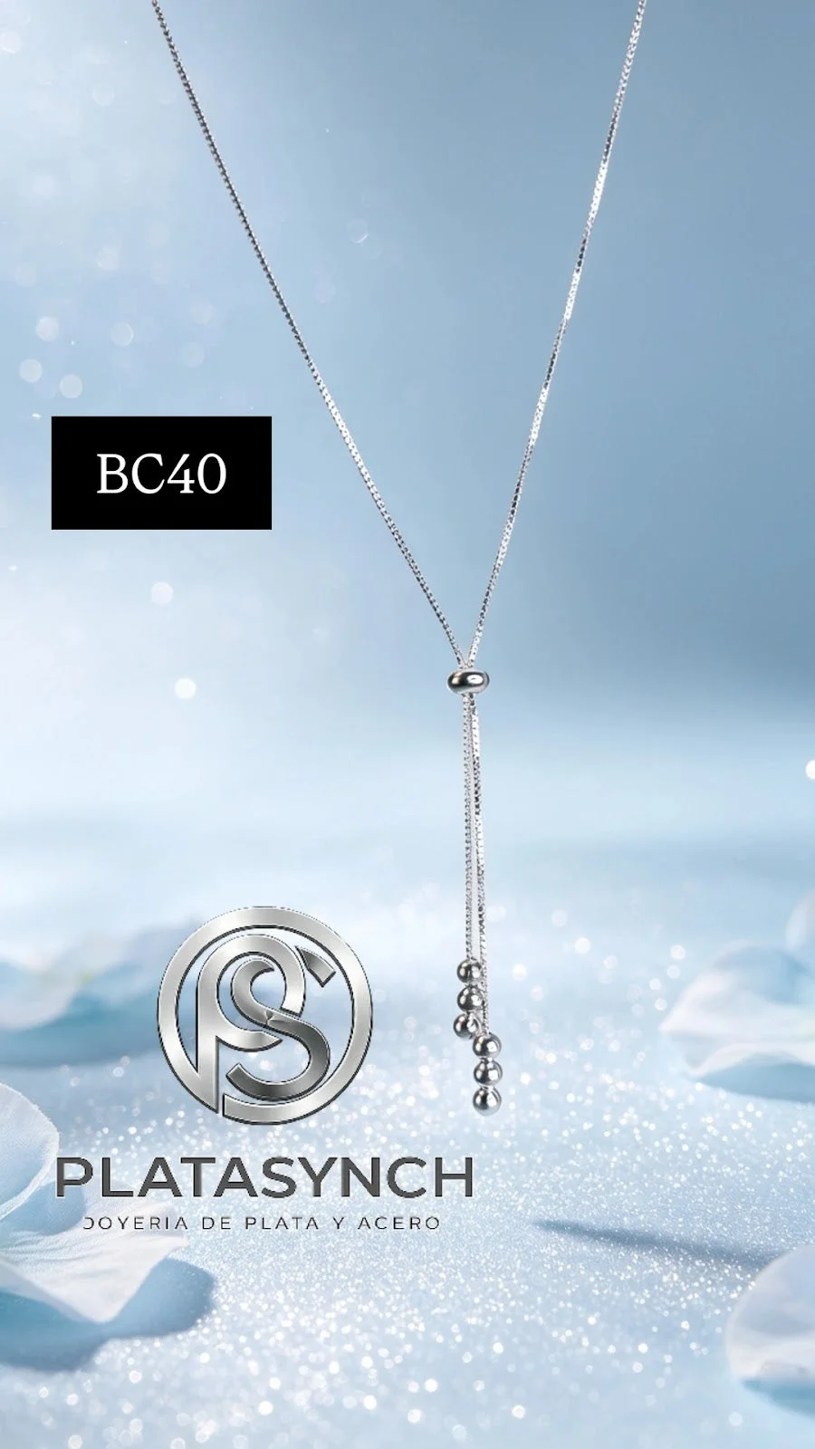 BC40 - Collar Brass plateado en forma de Y