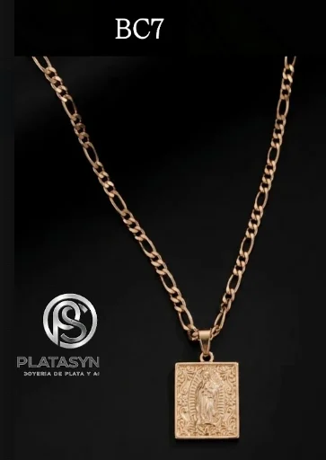 BC7 - Collar brass dorado Virgen Cuadrada