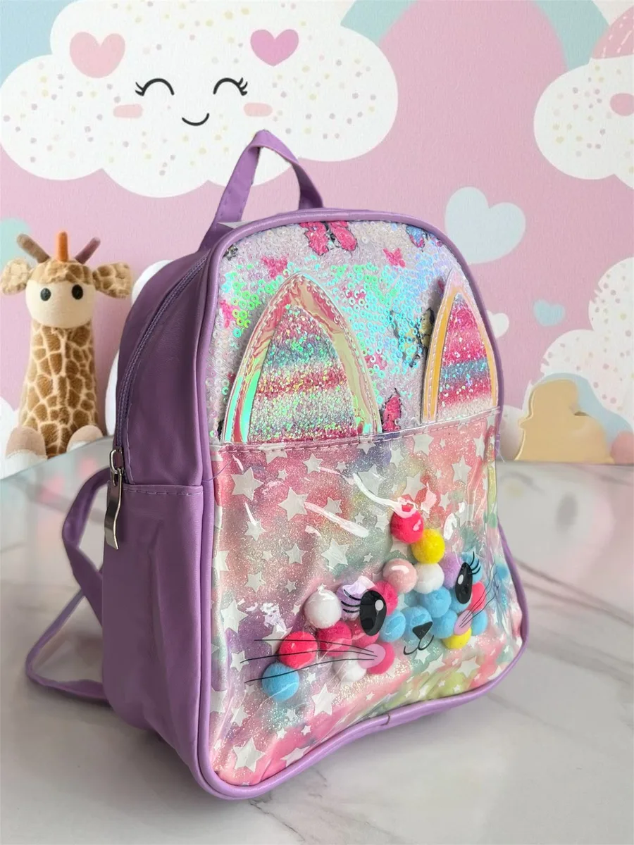 Bolso gatito con bolitas de colores