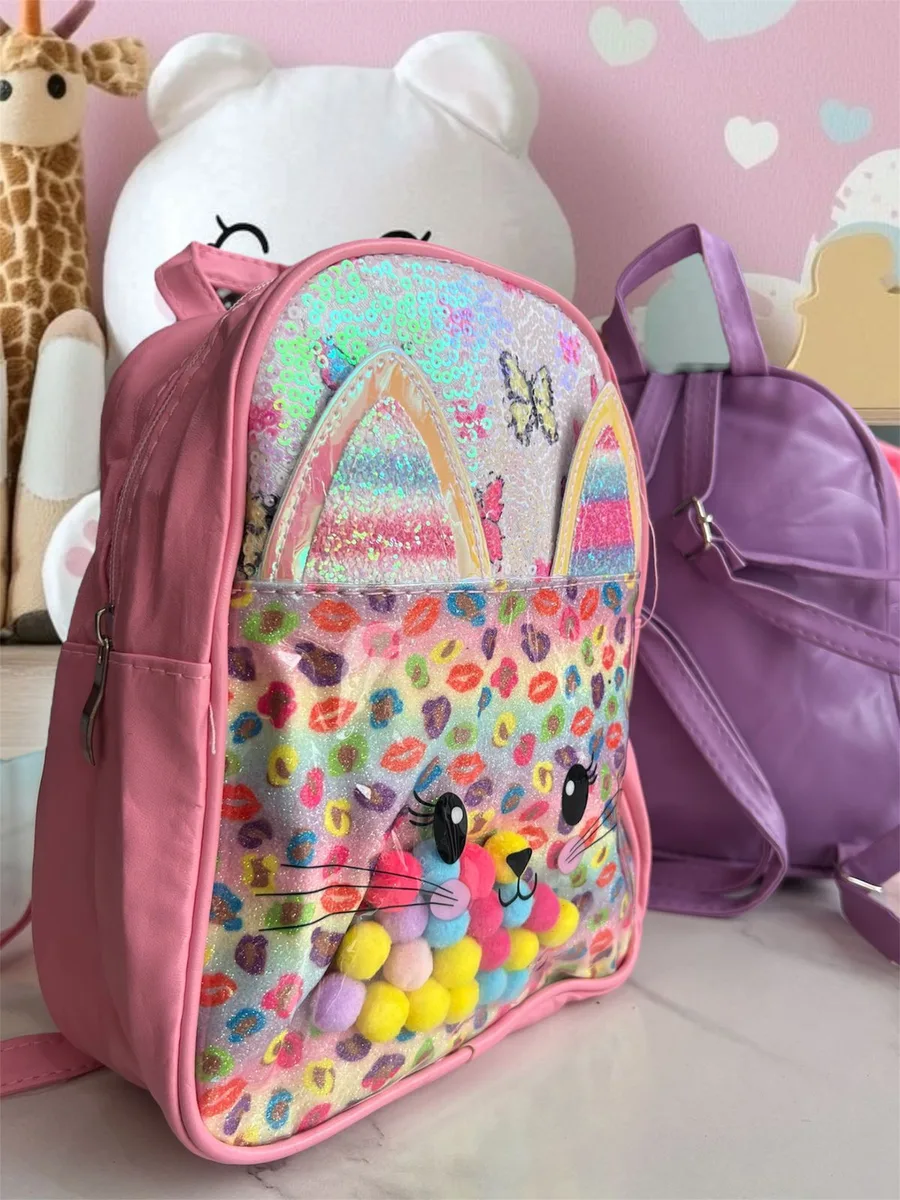 Bolso gatito con bolitas de colores