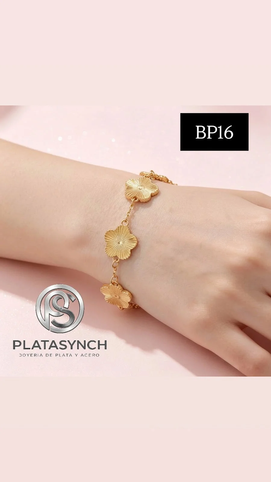 BP16 - Pulsera brass dorado Vanclif dorada