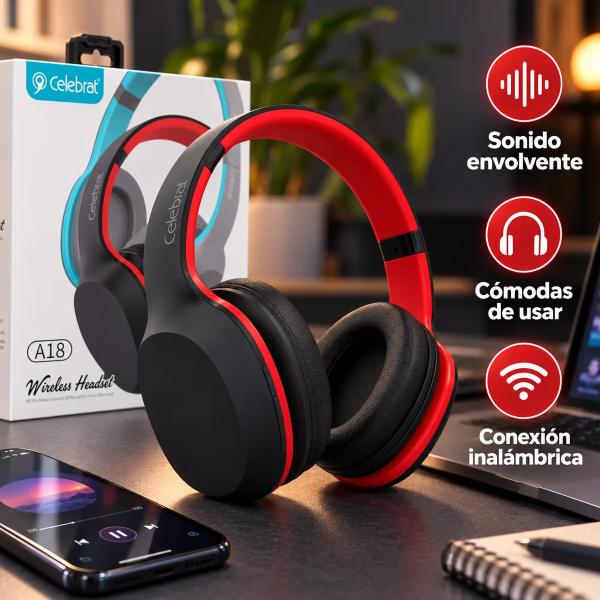 Diadema inalámbrica A18