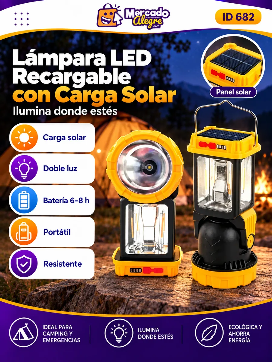 Lámpara LED con carga solar