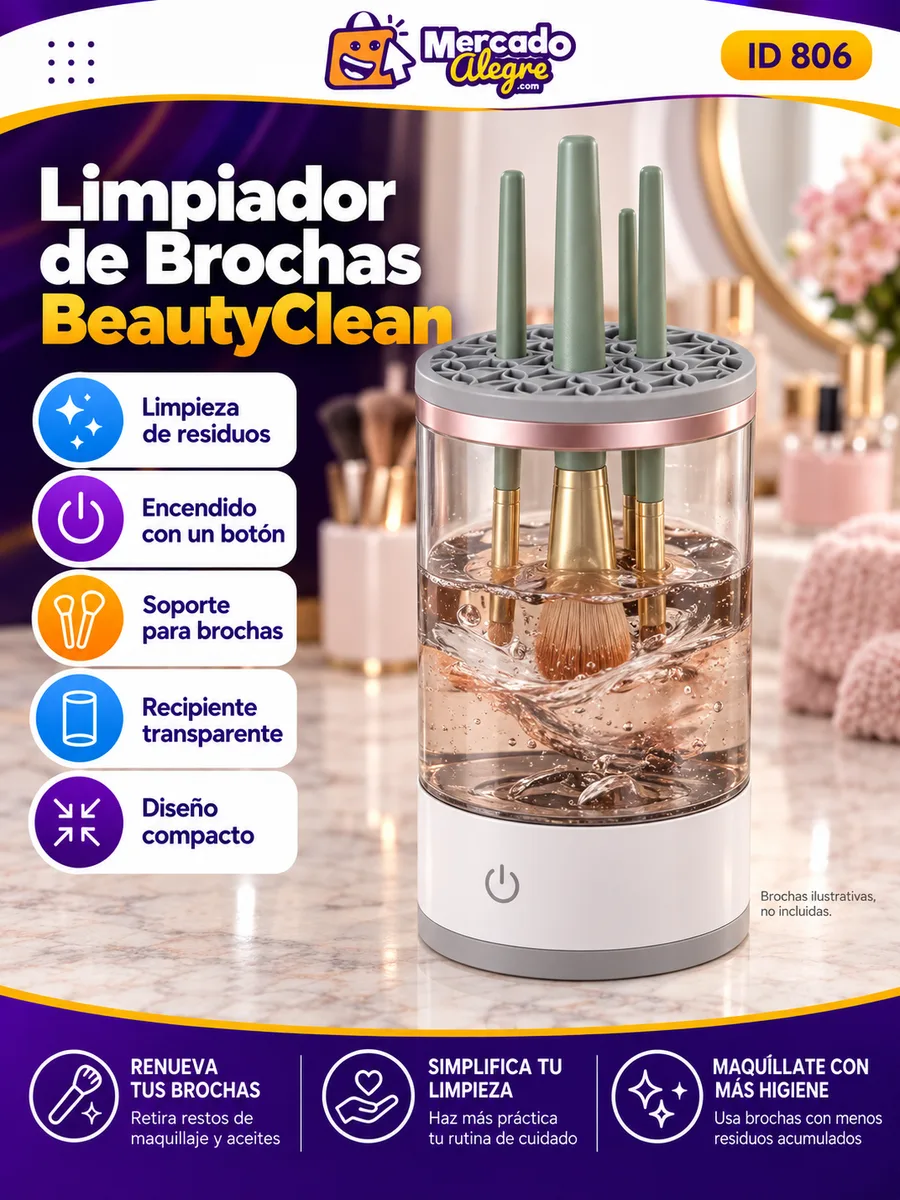 Limpiador de brochas de maquillaje