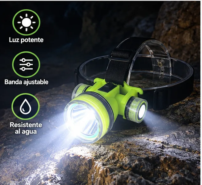 Linterna frontal para buceo