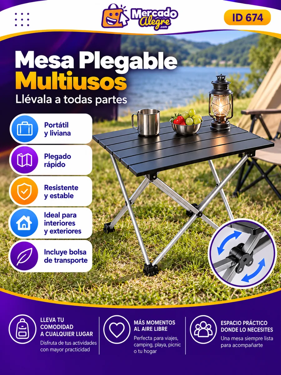 Mesa pequeña portátil de camping
