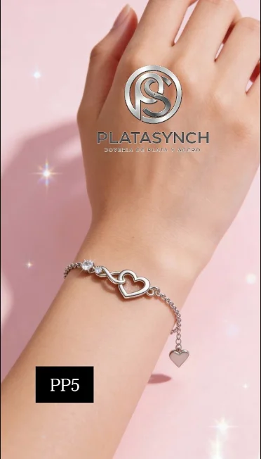 PP5 - Pulcera Plata 925 Corazon infinito