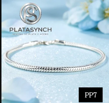 PP7 - Pulsera Plata 925 - Hueso de serpiente