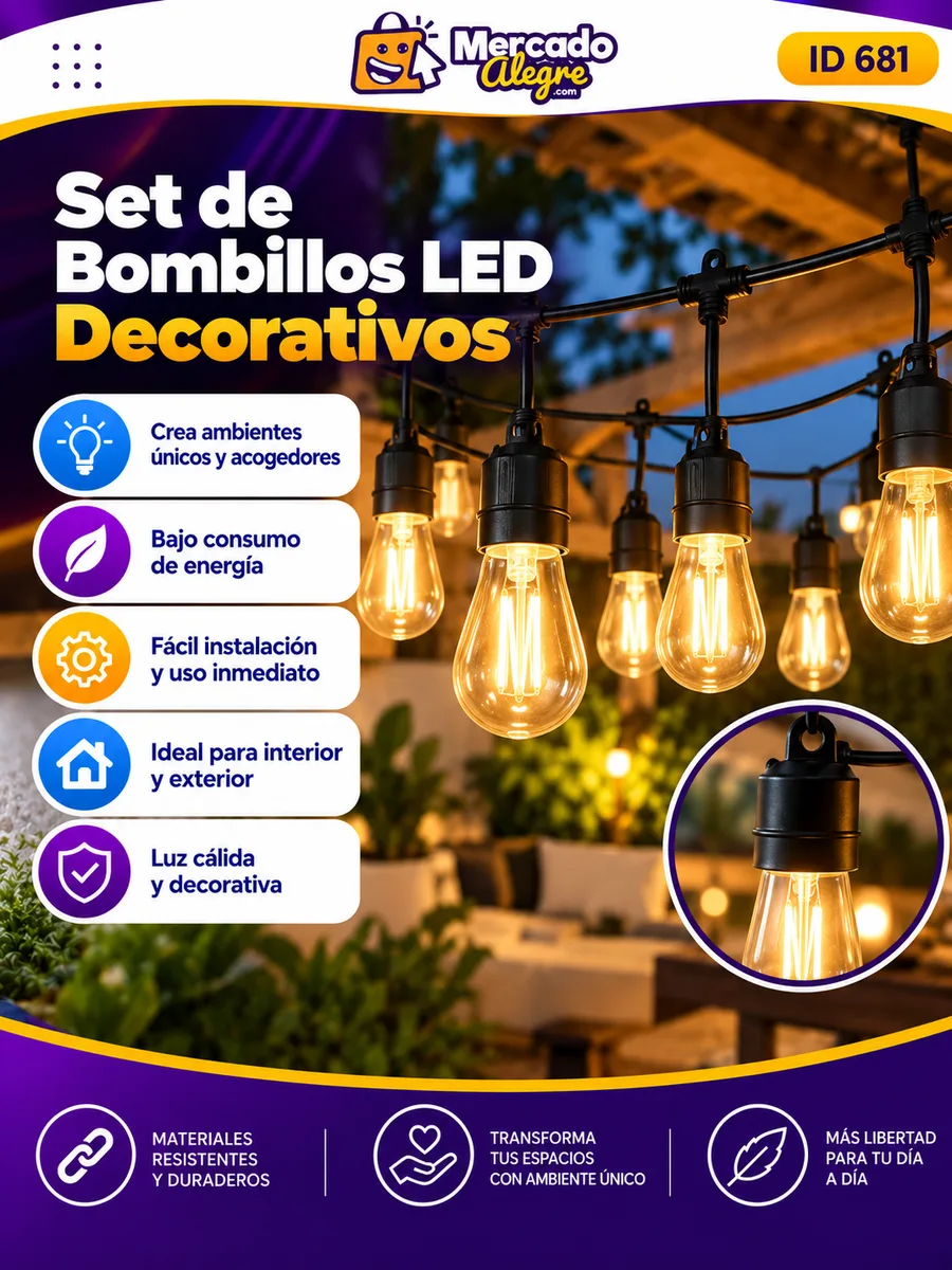 Set de bombillos decorativos 5 m (10 bombillos)
